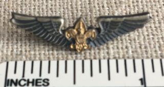 Vintage Air Scout Explorer Wings Universal Pin Sterling Silver Boy Scouts Award