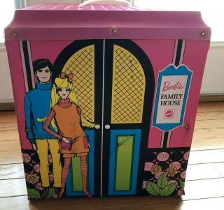 Mattel Vintage Barbie Family House 1968 (1066) w/ Furniture Fold N Go 2