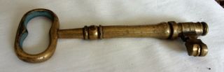 Vintage Antique Solid Brass Skeleton Key Large 6 " Long