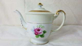Vintage Teapot Gemchina Handpainted Japan Pink Rose Pattern Tea Pot