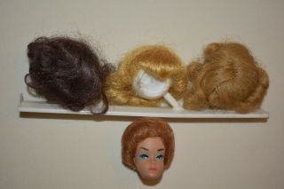 Vintage Barbie Fashion Queen Wig Stand With Wigs Plus Extra Barbie Head.