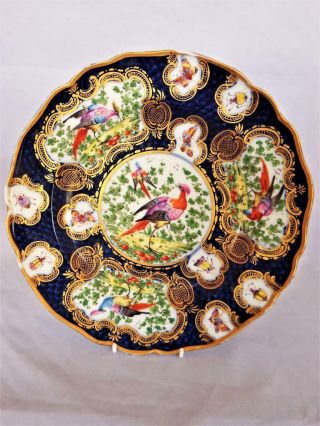 Antique Samson Porcelain France Hand Painted & Gilded Chelsea Bird Plate 1890 