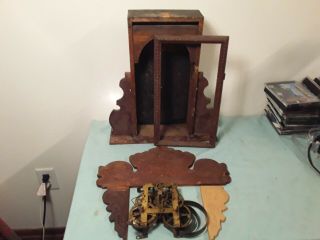 Antique Oak Sessions Kitchen Clock For Repair Restoration Parts
