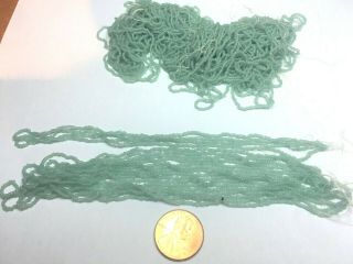 Antique Micro Seed Beads Pre - 1900 Greasy Powder Blue With Green Undertone - 17/0