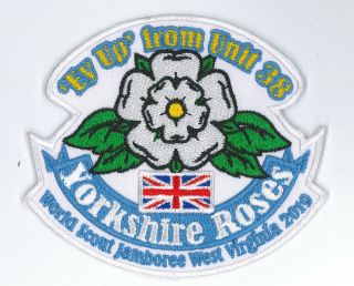 2019 World Scout Jamboree Uk Unit 38 Yorkshire Roses Scouts Contingent Patch