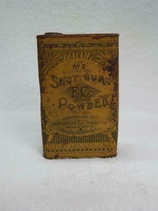 Antique " The American E.  C.  Powder Co.  " No.  2 Smokeless Shotgun Tin Can Pat 1879