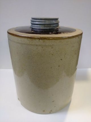 Antique Macomb Pottery Stoneware Speckled Design Fruit Mason Jar 1/2 Gallon