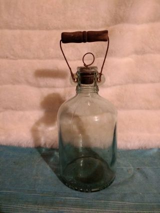 Old Vintage Medicine Bottle From Back In The Day.  Blue Glass With Cork
