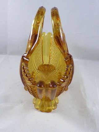 Antique Victorian Davidson Amber Pressed Glass Posy Bowl,  RD.  96945 ‘Richelieu’ 3