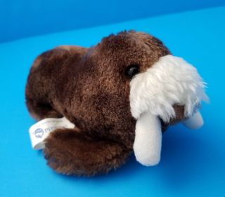 Vintage 1988 Sea World Brown Walrus Tusks 6 " Plush Stuffed Animal