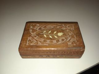Antique Hand Carved,  Decorative Inlay Box