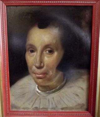 Antique DUTCH OLD MASTER Oil Painting Portrait of a 16th Century Noble Lady 3