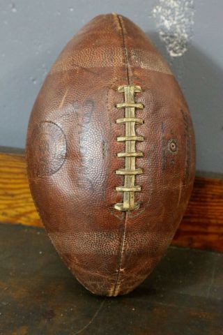 Vintage Old 1950s Spalding J5 - V Leather Football Antique College Sports