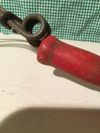 Vintage Red Wooden Handled Garden Tool 5