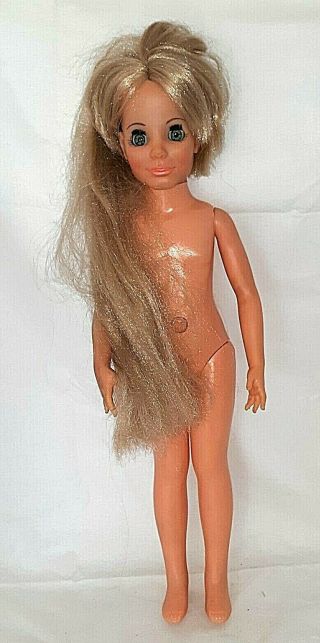 Vintage Ideal 1969 Kerry Crissy Doll Growing Hair Green Eyes Blonde 18 "