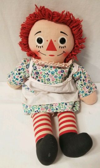 Vintage Raggedy Ann Doll - I Love You Heart On Chest - Approximately 15 " Tall