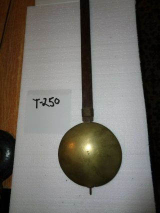 - Antique - Grandfather Clock - Brass Faced Pendulum - Ca.  1800 - Wood Rod - - T250