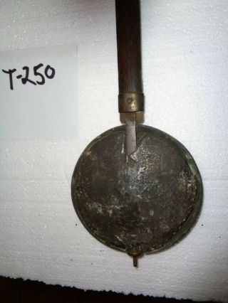 - Antique - Grandfather Clock - Brass Faced Pendulum - Ca.  1800 - Wood Rod - - T250 3