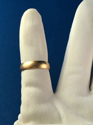Antique 18k 750 Solid Yellow Gold Wedding Band,  4.  9 Grams Sz 7.  5