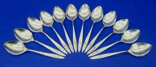 12 - Oneida Community Morning Rose Silverplate Flatware Place / Soup Spoons