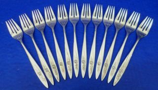 12 - Oneida Community Morning Rose Silverplate Flatware Dinner Forks