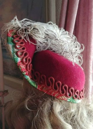 Antique Style Fancy French Fashion Hat for French Jumeau Bru or German Doll 4