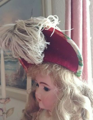 Antique Style Fancy French Fashion Hat for French Jumeau Bru or German Doll 5