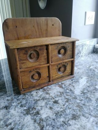 Aafa Primitive Four Drawer Apothecary Cabinet Antique Spice Chest Box
