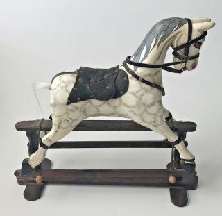 Antique Vintage Authentic Models Toy Wood Glider Rocking Horse 7 " Long X 8 " Tall