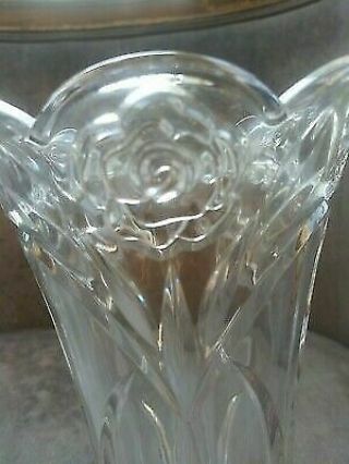 Cut Crystal Vase With Rose Carvings, 2