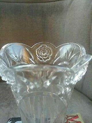 Cut Crystal Vase With Rose Carvings, 5