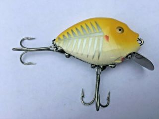 Vintage Heddon 9630 Punkinseed Fishing Lure Yellow Shore Minnow Un - Fished