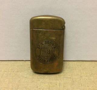 Antique Brass Pabst Beer Advertising Match Safe Vesta Milwaukee Beer Is Famous