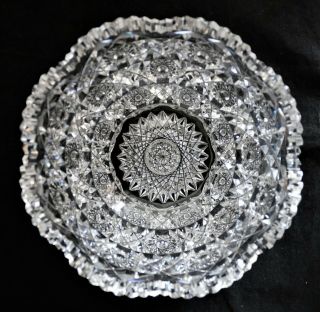 Antique American Brilliant Cut Glass Crystal Abp Blackmer Sultana Bowl 8 "