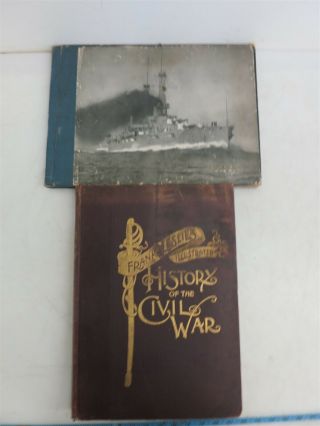 Antique Books 1895 Illustrated History Of The Civil War & 1917 The U.  S.  Navy