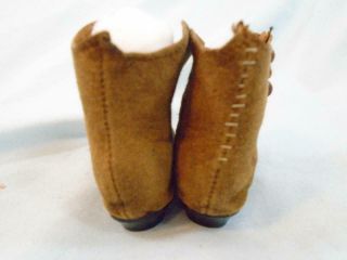 Antique Doll Shoes Seude Boots with Heels German or French Bisque Dolls 8