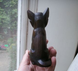 Old Antique Black Forest Carved Wooden Fox Cub Figure Art Deco 1930s Wood Fine 7
