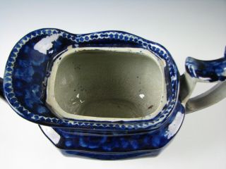 Antique Dark Blue Staffordshire Transferware Teapot circa 1825 as - is 8