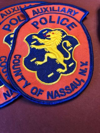 THREE LARGE OVAL NASSAU COUNTY YORK SHERIFF DEPARTMENT AUXILIARY PATCH 2