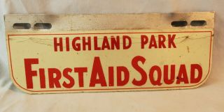 Vintage Highland Park First Aid Squad License Plate Topper