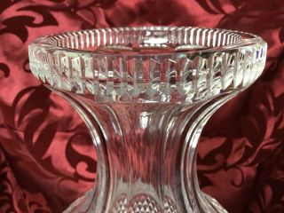 Rare 12” Old Fine Cut Glass Crystal Flower Vase Square Base Handcrafted Antique 4