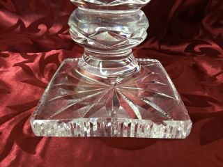 Rare 12” Old Fine Cut Glass Crystal Flower Vase Square Base Handcrafted Antique 6