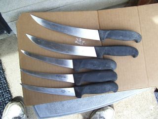 5 Victorinox Flexible Fillet/boning Knife Knives Black Molded Handle 2 X 8 " 3 6 "