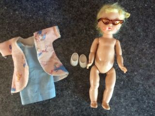 Vintage Vogue Ginny Style Doll With Outfit Shoes And Glasses