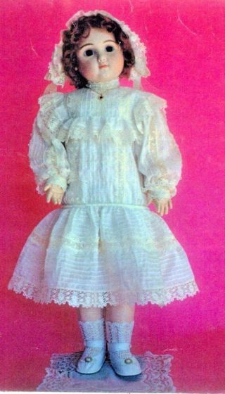 24&26&28&30 " Antique French - German Doll@1890 Dress Hat Crocheted Stocking Pattern