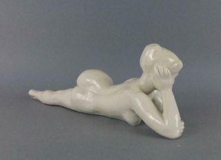 Antique Porcelain German Art Deco Figurine of Nude Lady by Wallendorf 5