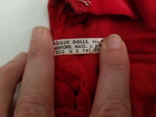 Vintage Vogue Ginny Doll Clothing - red velvet coat w/ fur hat and muff Tagged 4