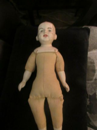 Adorable OLD ' BOY ' DOLL Porcelain and Cloth 12 