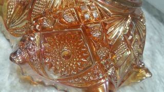 Vintage Imperial Marigold Carnival Glass Bowl Fashion Pattern Antique 5
