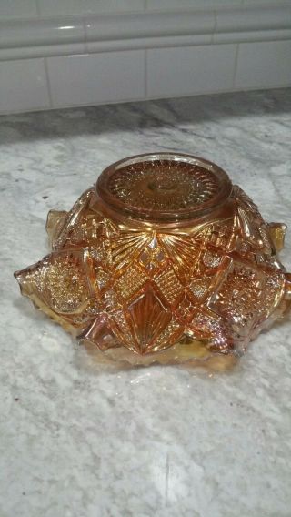 Vintage Imperial Marigold Carnival Glass Bowl Fashion Pattern Antique 6